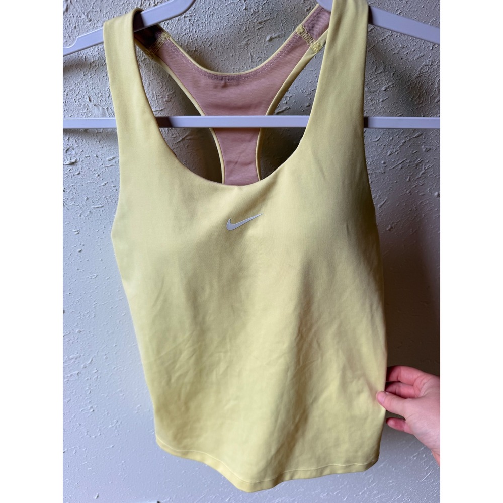 Nike Razorback Tank with Built In Bra - Yellow